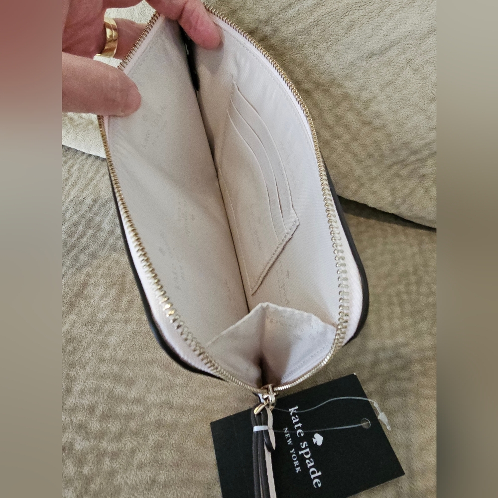 kate spade Zip Wristlet light rose garden logo NWT Rare - Picture 7 of 12